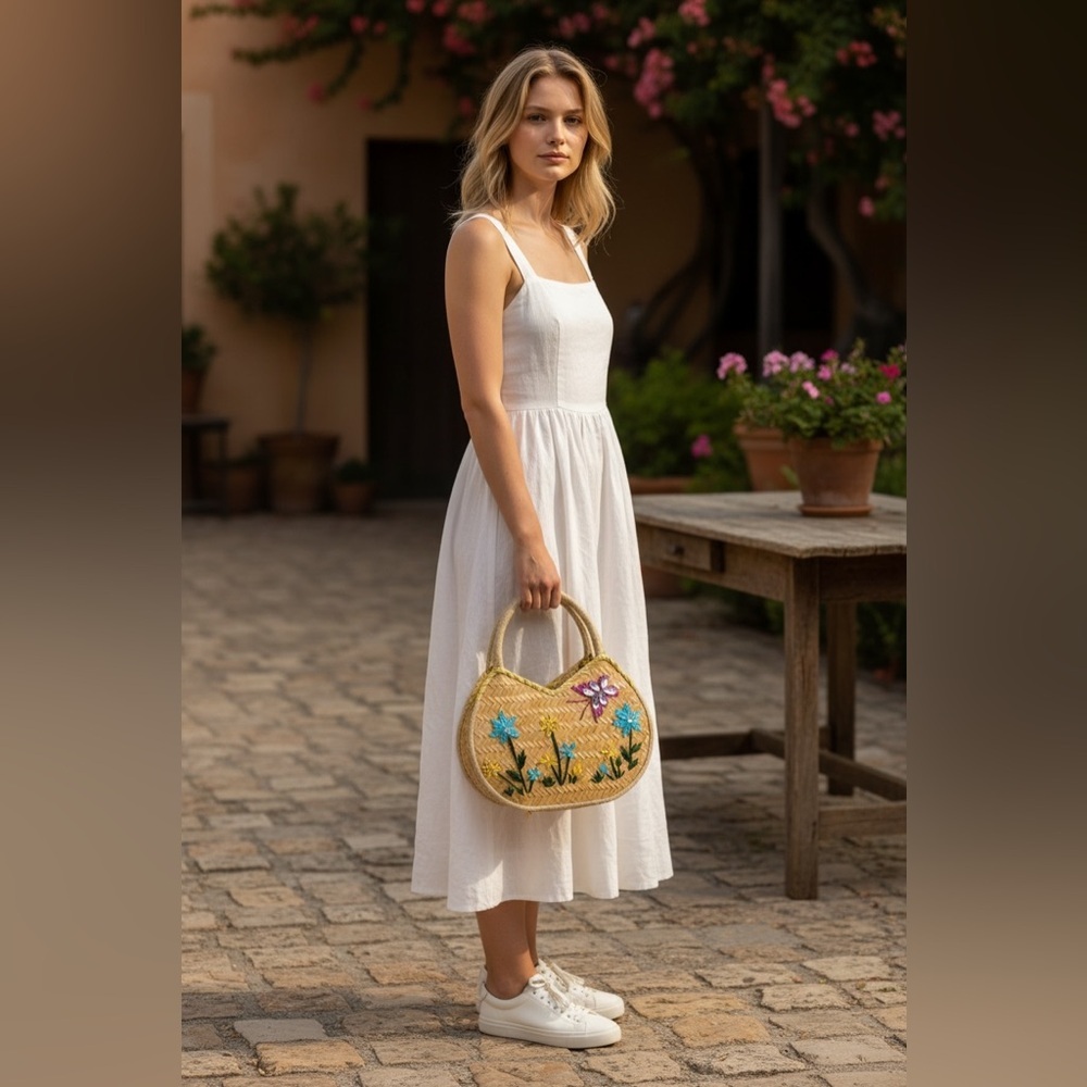 Floral Straw Bag - Picture 3 of 3
